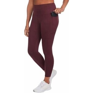 Danskin Brushed High-Rise Leggings Womens XS Dark Cherry Studio-to-Street NWT